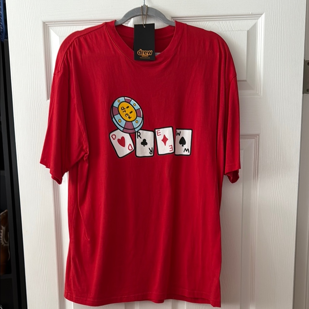 DREW Vibrant Red Playing Card Tee